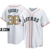 Zack Short Youth Houston Astros Gold Replica White 2023 Collection Jersey