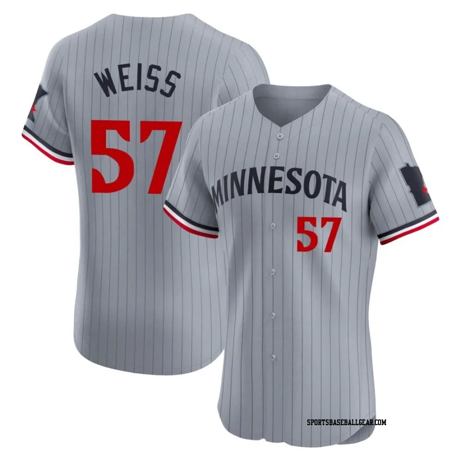 Zack Weiss Men's Minnesota Twins Gray Elite Road Jersey