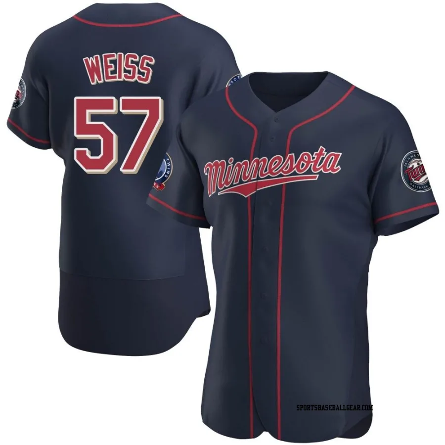 Zack Weiss Men's Minnesota Twins Navy Authentic Alternate 60th Season Jersey
