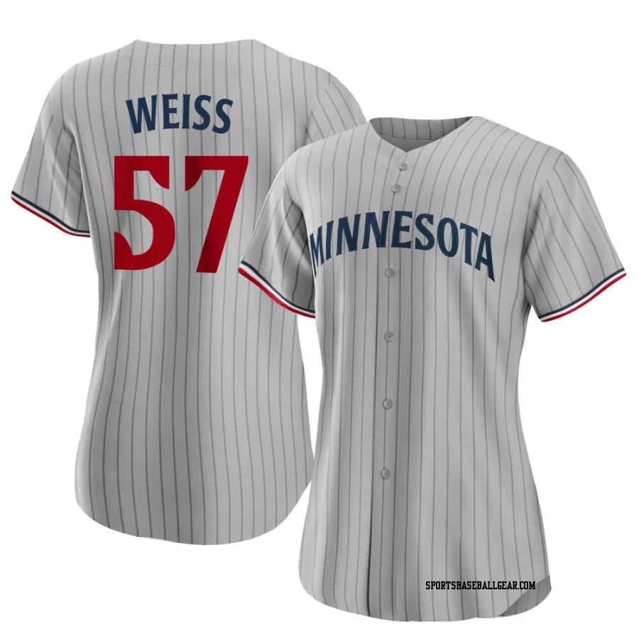 Zack Weiss Women's Minnesota Twins Gray Authentic Road Jersey