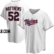 Zebby Matthews Youth Minnesota Twins White Replica Home Jersey